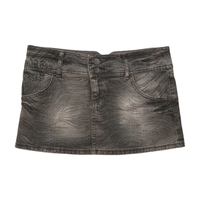 Stradivarius Faded Gray Denim Mini Skirt