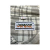 Damage Beige Plaid Short Sleeve Button-Up Shirt