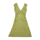 Liu Jeans Ruched Ruffle V-Neck Viscose Dress