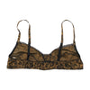 Valentino Brown Floral Silk Bralette Tank Top