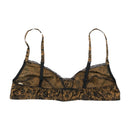 Valentino Brown Floral Silk Bralette Tank Top