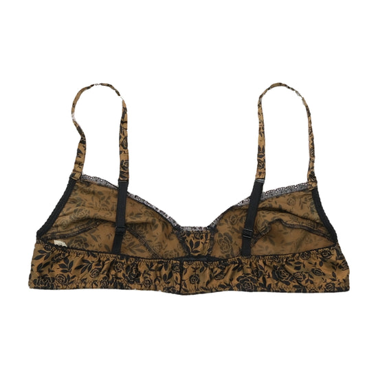 Valentino Brown Floral Silk Bralette Tank Top