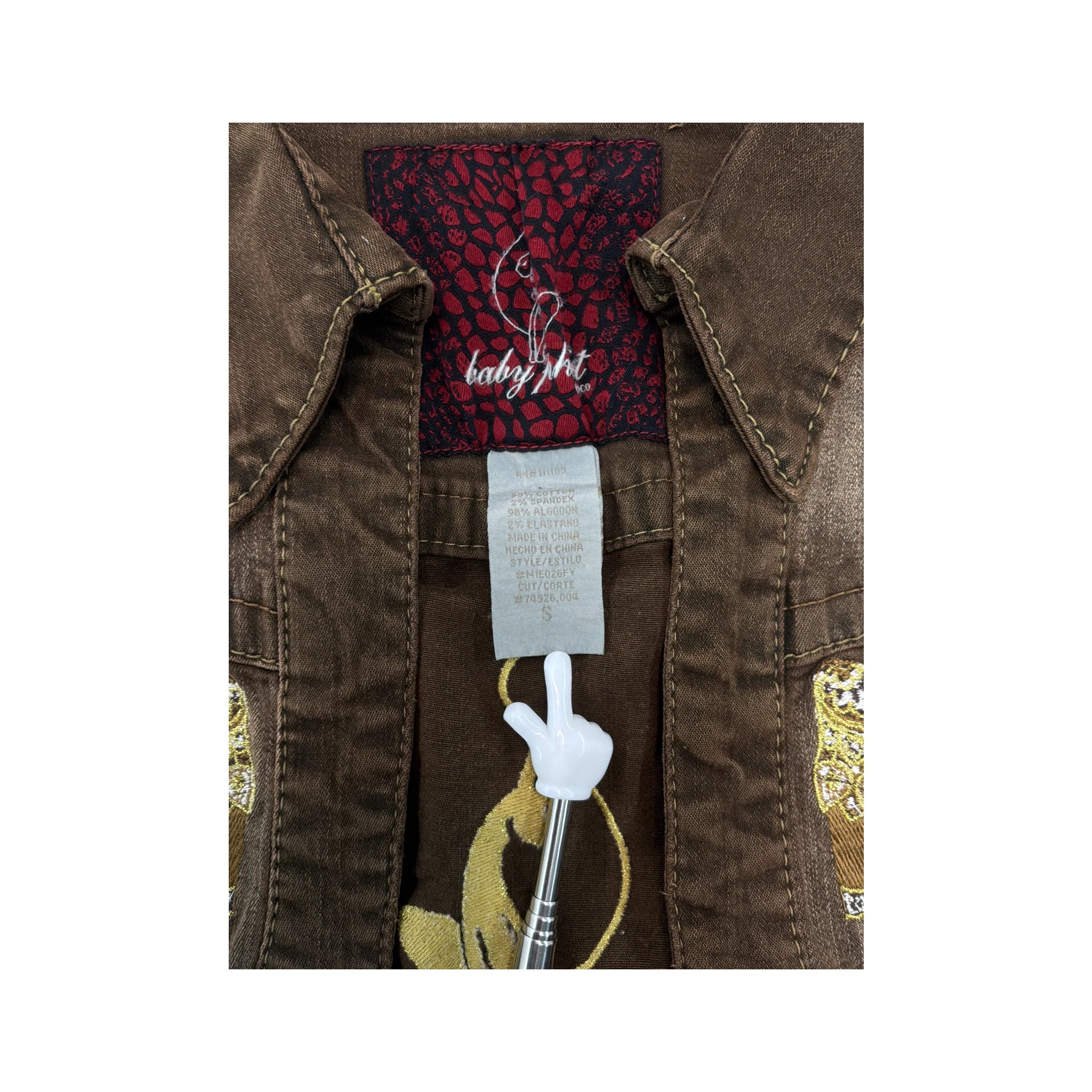 Baby Phat Embroidered Cropped Short Sleeve Jacket