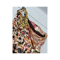 One Shoulder Mixed Print Asymmetrical Dress