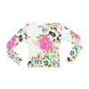 Floral Rib Knit V-Neck Button Cardigan Sweater