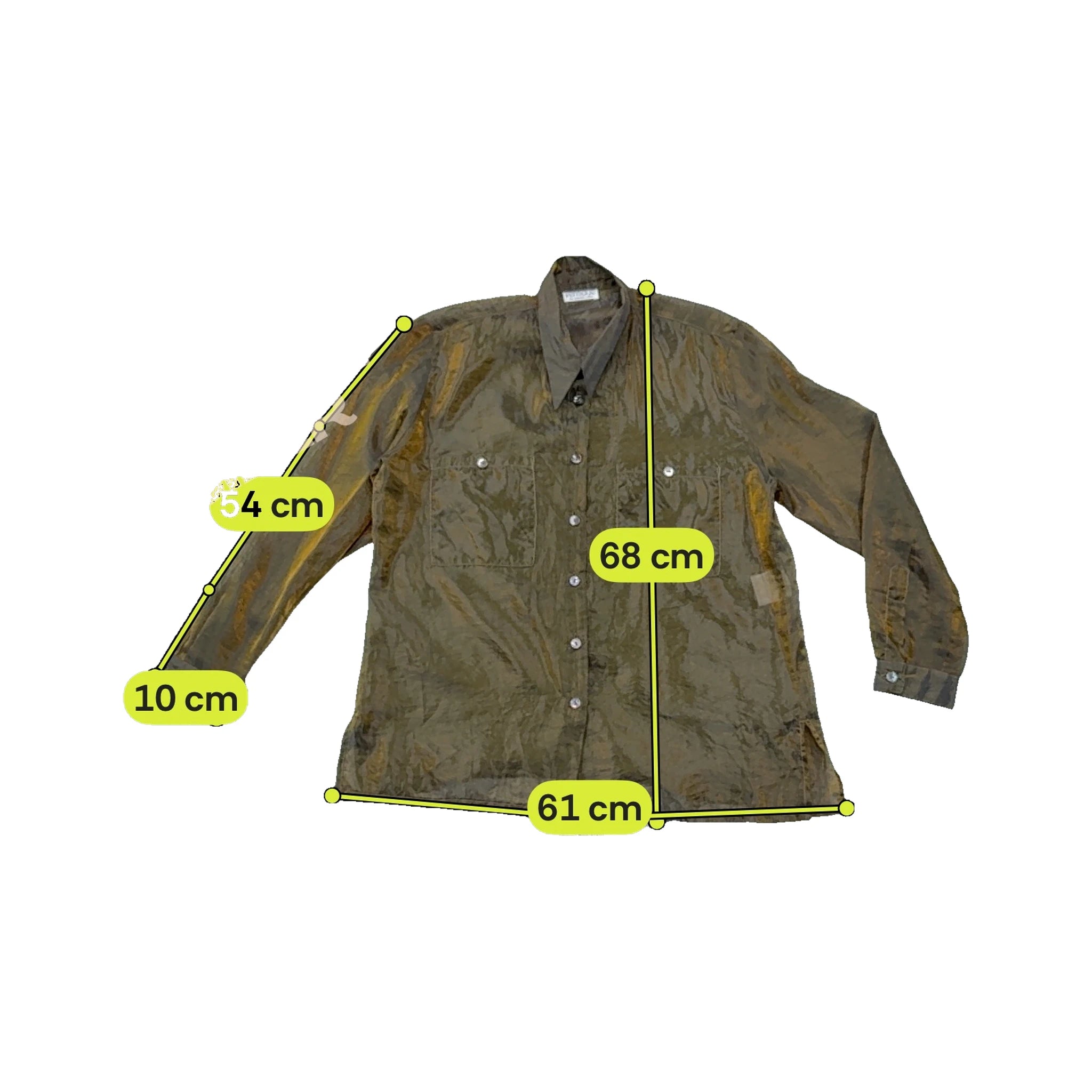 Ventidue Shimmer Sheer Crinkled Button Front Shirt