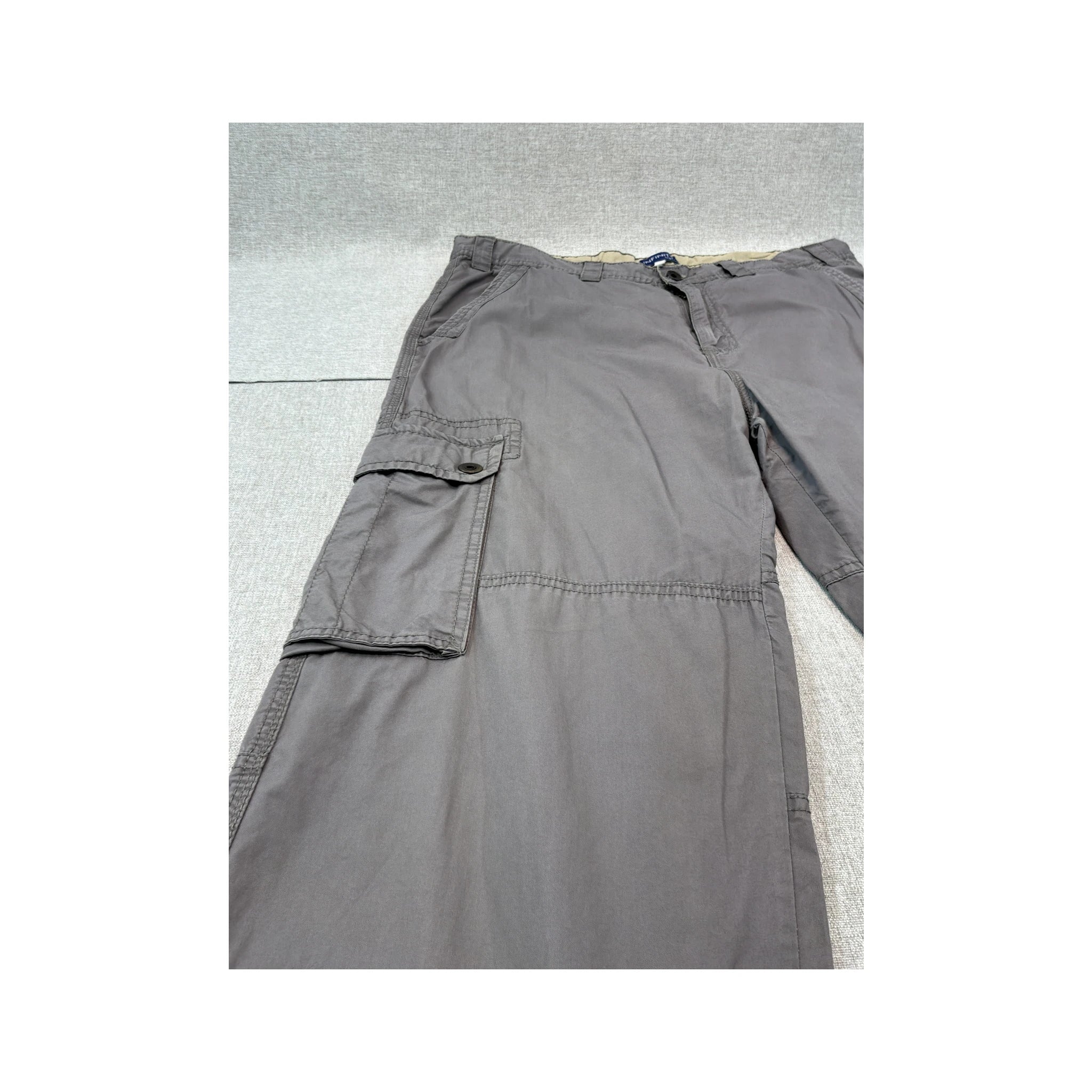 Infinity Man Gray Cotton Utility Cargo Pants