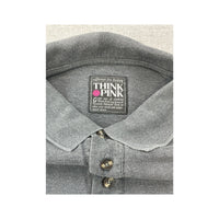 Think Pink Heather Gray Short Sleeve Polo Shirt