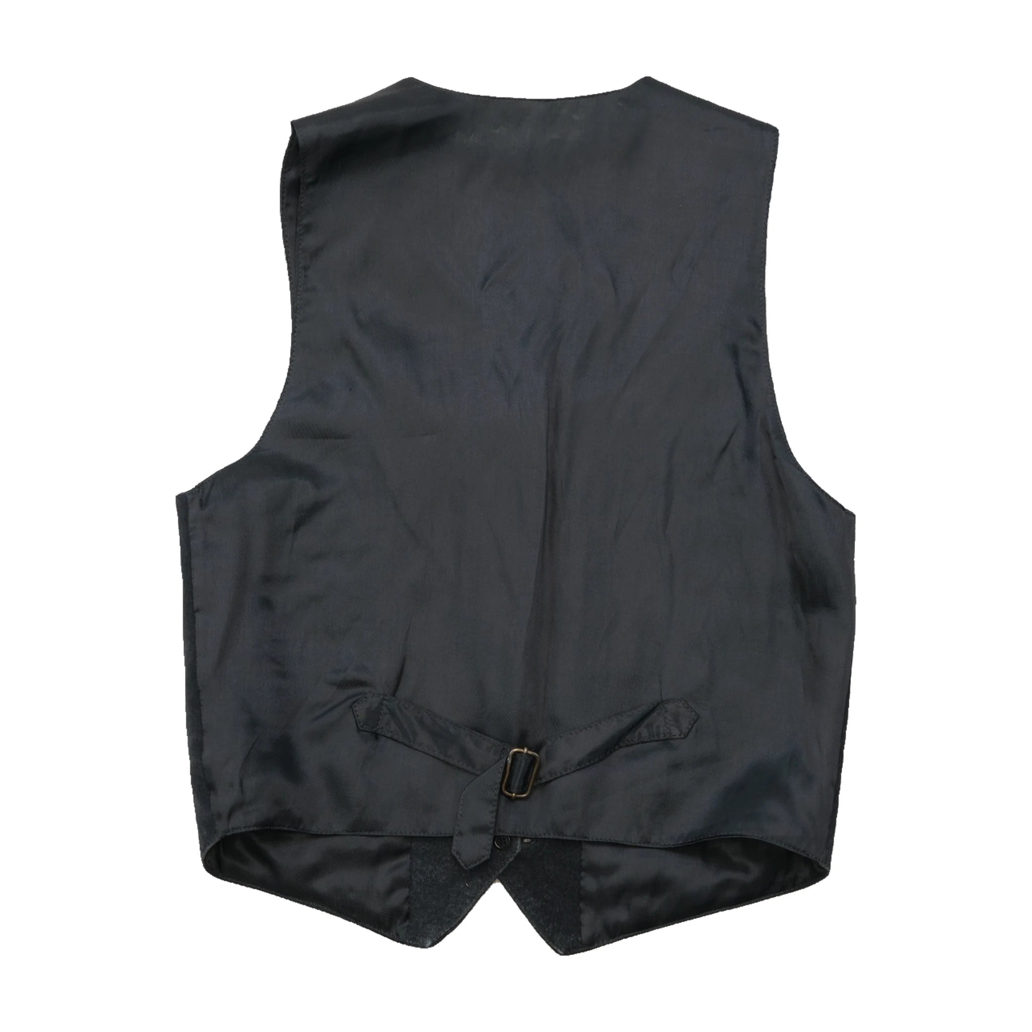 Vintage Black Hair-On Leather Waistcoat Style Jacket