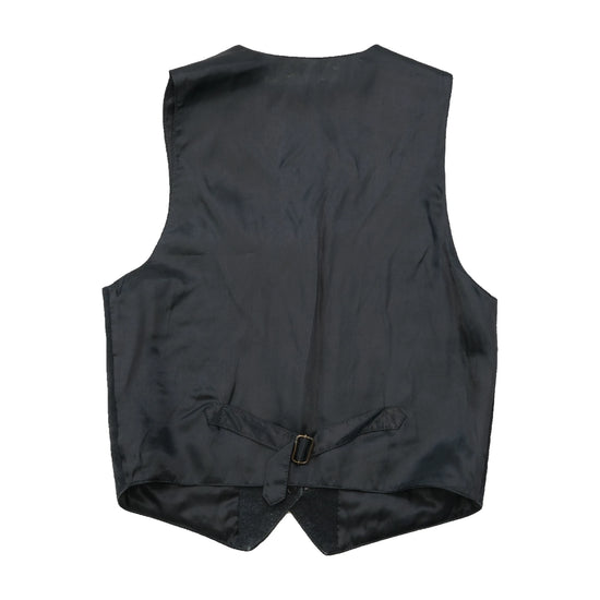Vintage Black Hair-On Leather Waistcoat Style Jacket