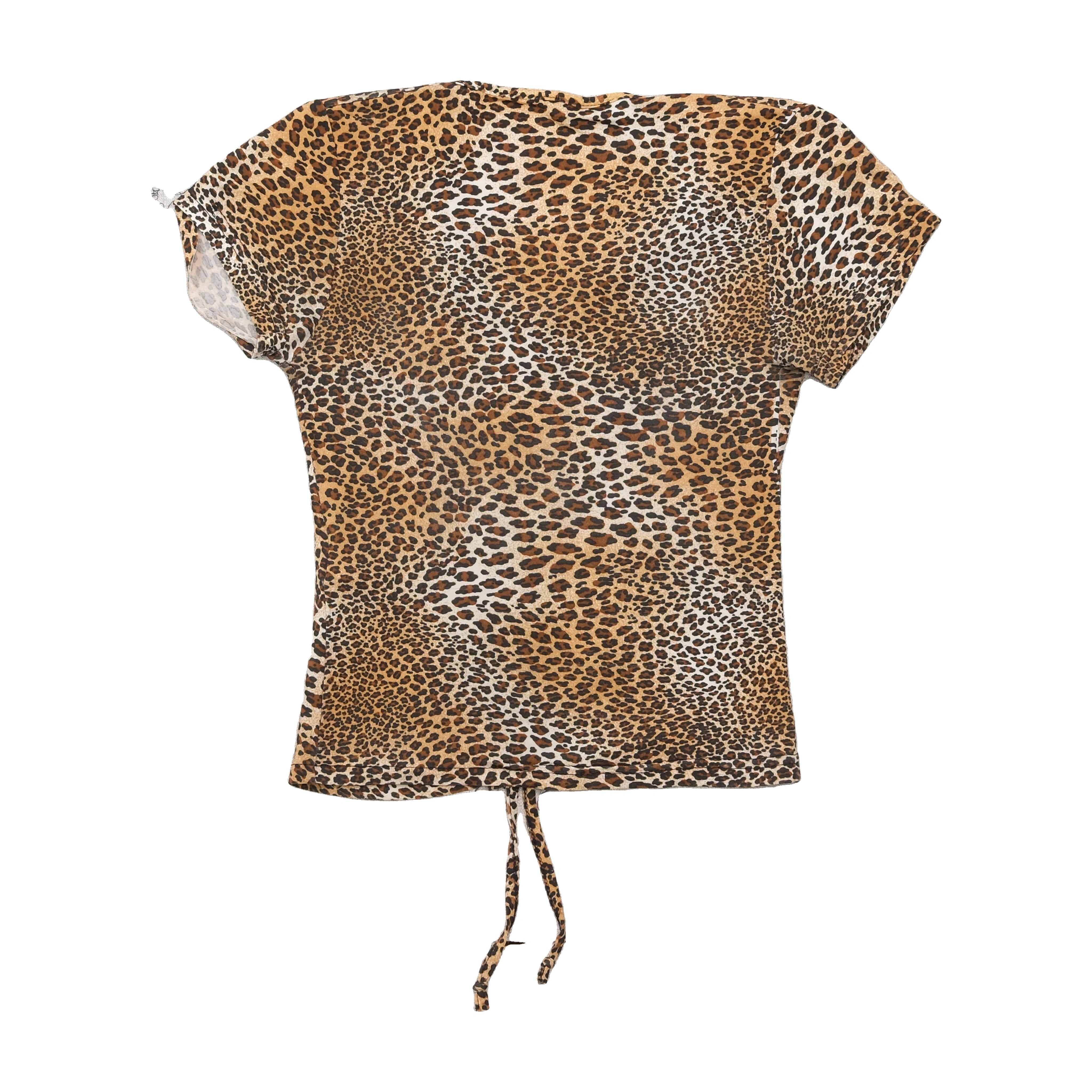 You & Me Italia Leopard Print Ruched Tie Front Blouse