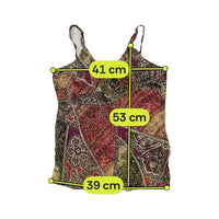 Bluoltre Patchwork Print Spaghetti Strap Tank Top (Repriced)