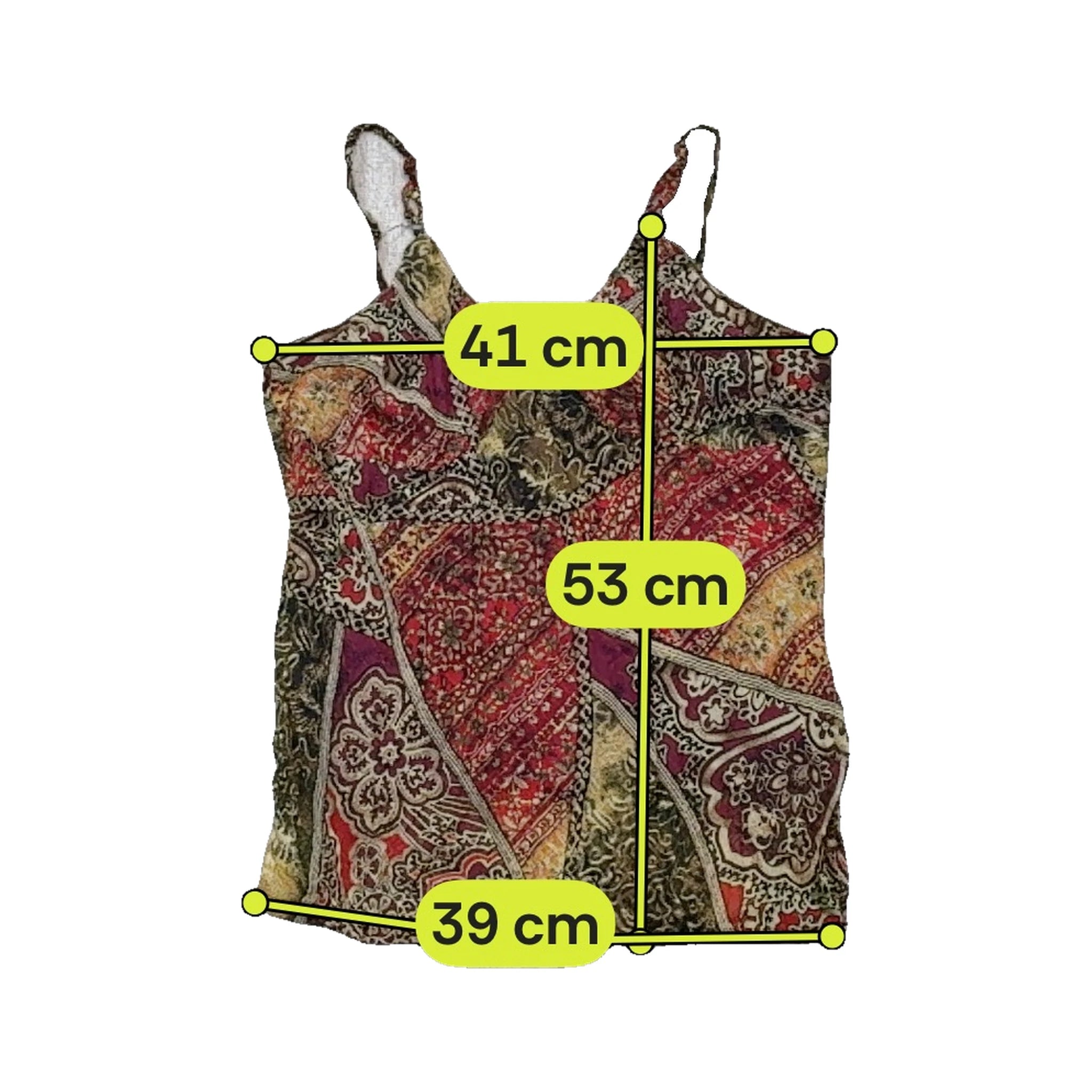 Bluoltre Patchwork Print Spaghetti Strap Tank Top (Repriced)