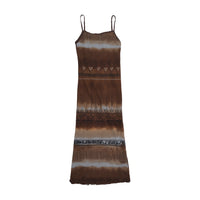 LuLu H'h Boho Stripe Tie-Dye Print Slip Dress