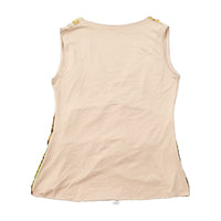 Embellished V-Neck Patchwork Sleeveless Tunic Top