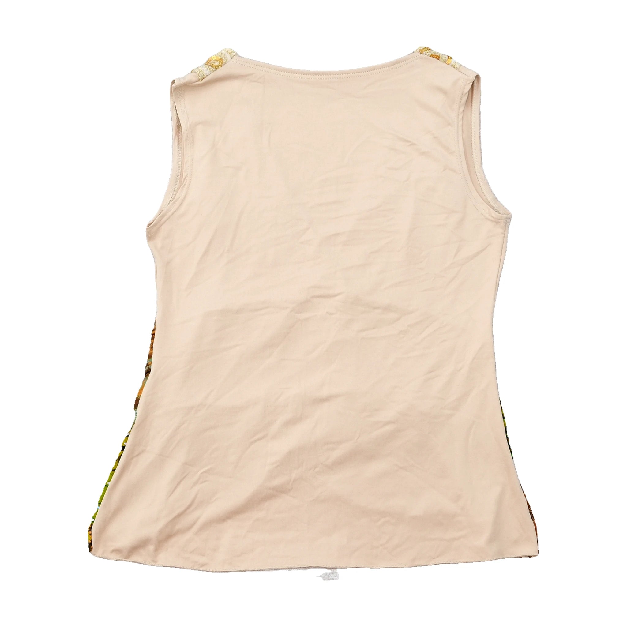 Embellished V-Neck Patchwork Sleeveless Tunic Top