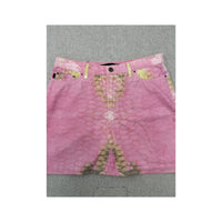 Just Cavalli Pink Tie-Dye Denim Mini Skirt