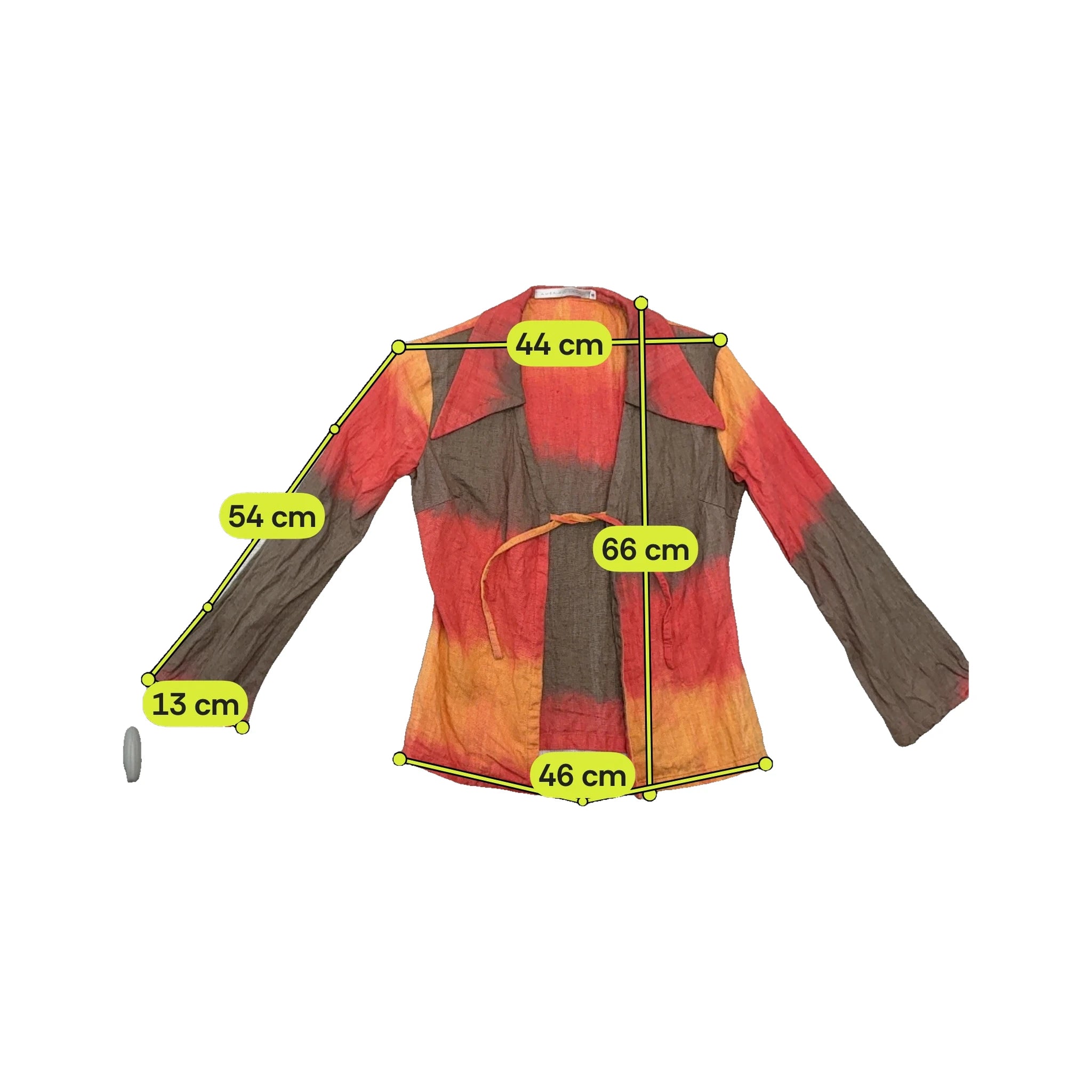 Americo Tavar Tie Front Dip Dye Linen Blouse