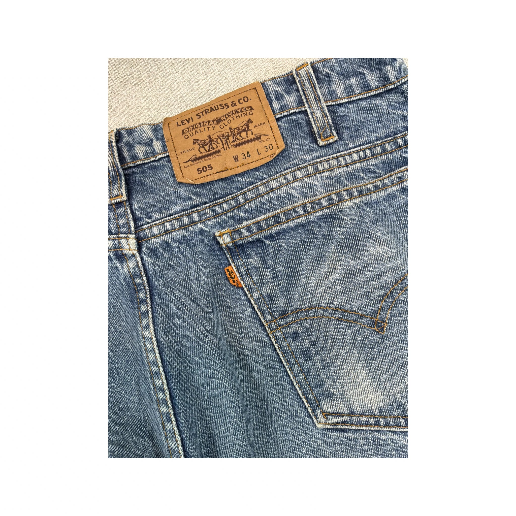Levi's 505 Light Wash Cotton Jeans