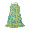 Paisley Halter Ruffle Hem Dress
