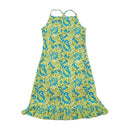 Paisley Halter Ruffle Hem Dress
