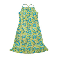 Paisley Halter Ruffle Hem Dress