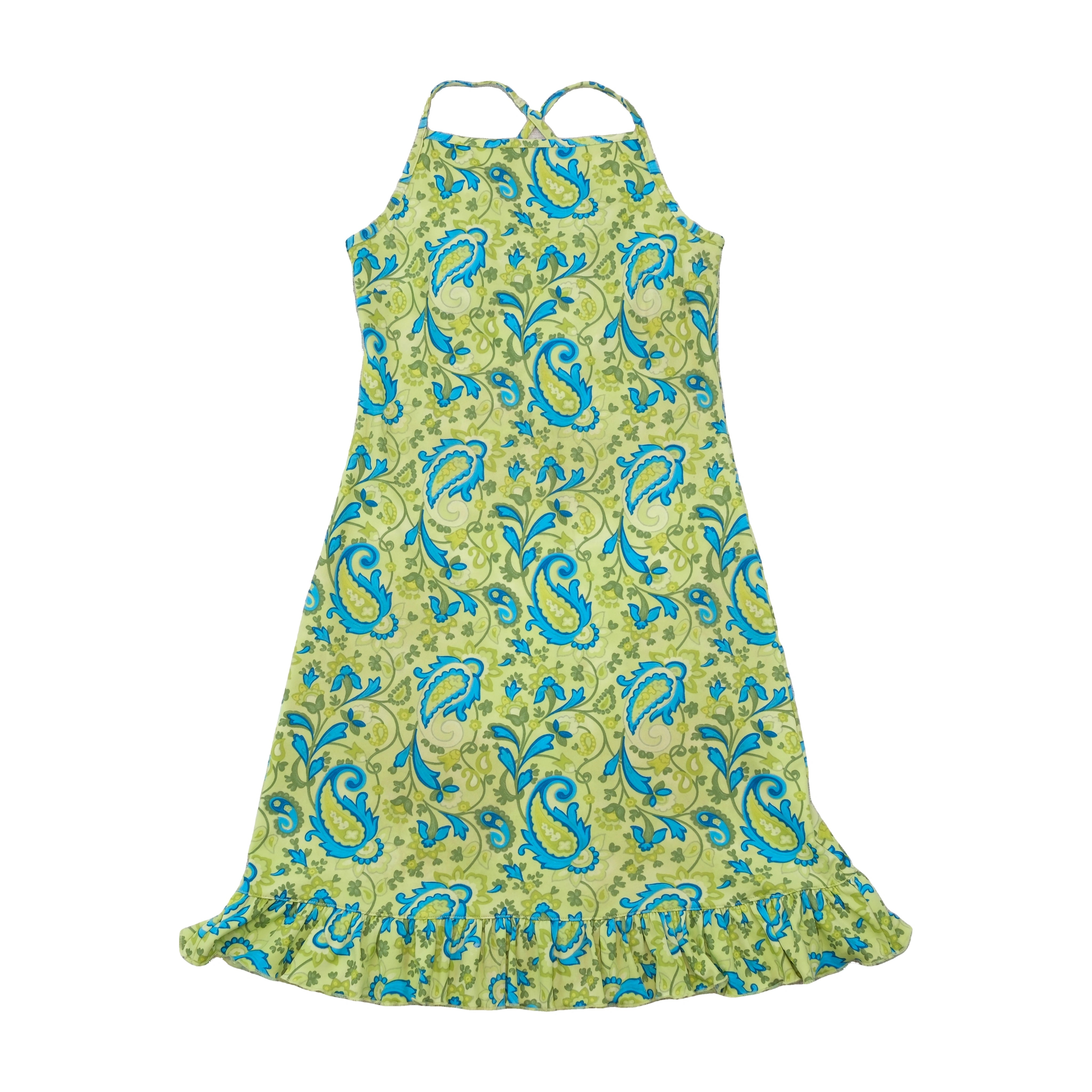 Paisley Halter Ruffle Hem Dress