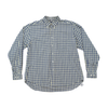Green Leaves Gingham Plaid Button-Down Cotton Shirt