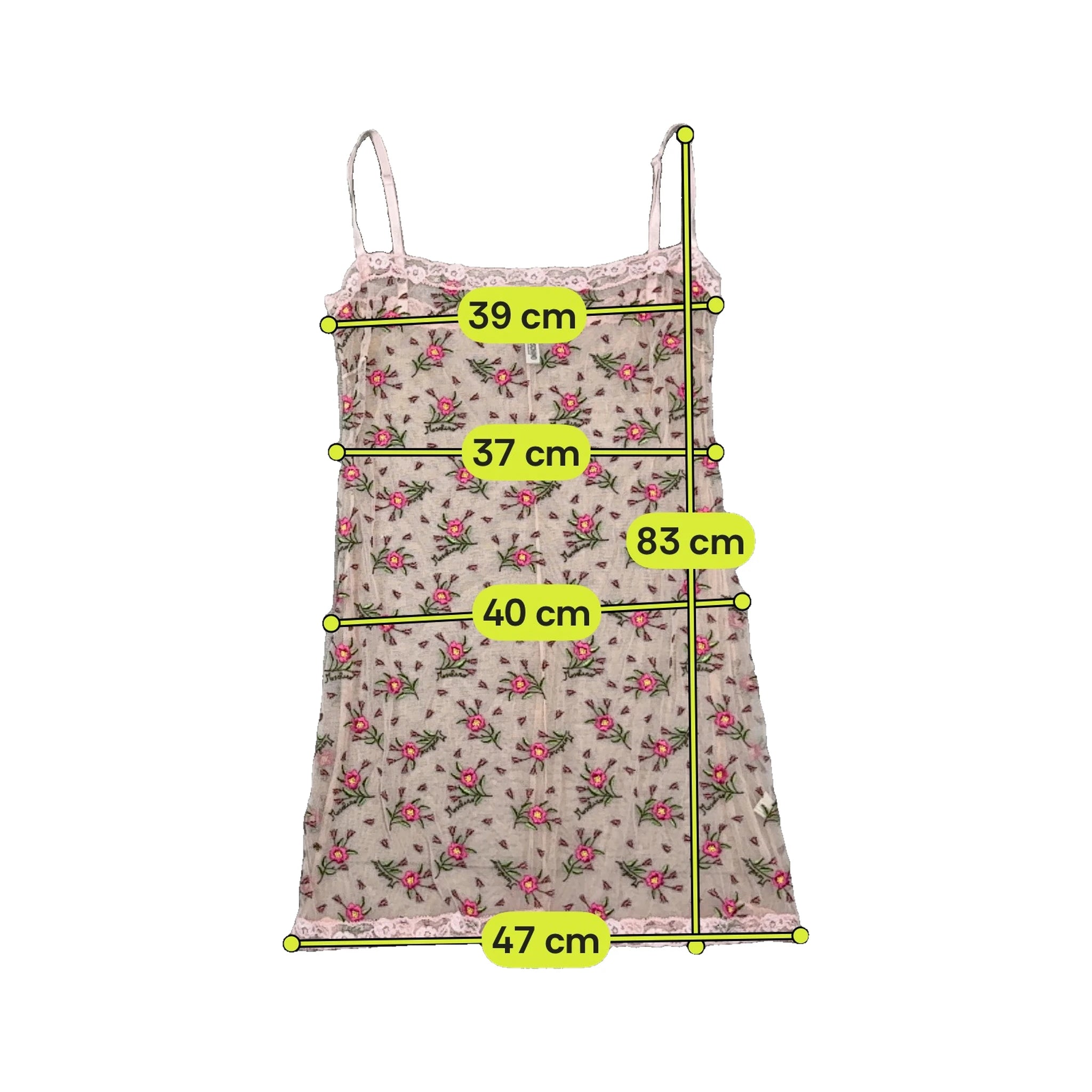 Moschino Lingerie Floral Embroidered Mesh Lace Trim Tank Top