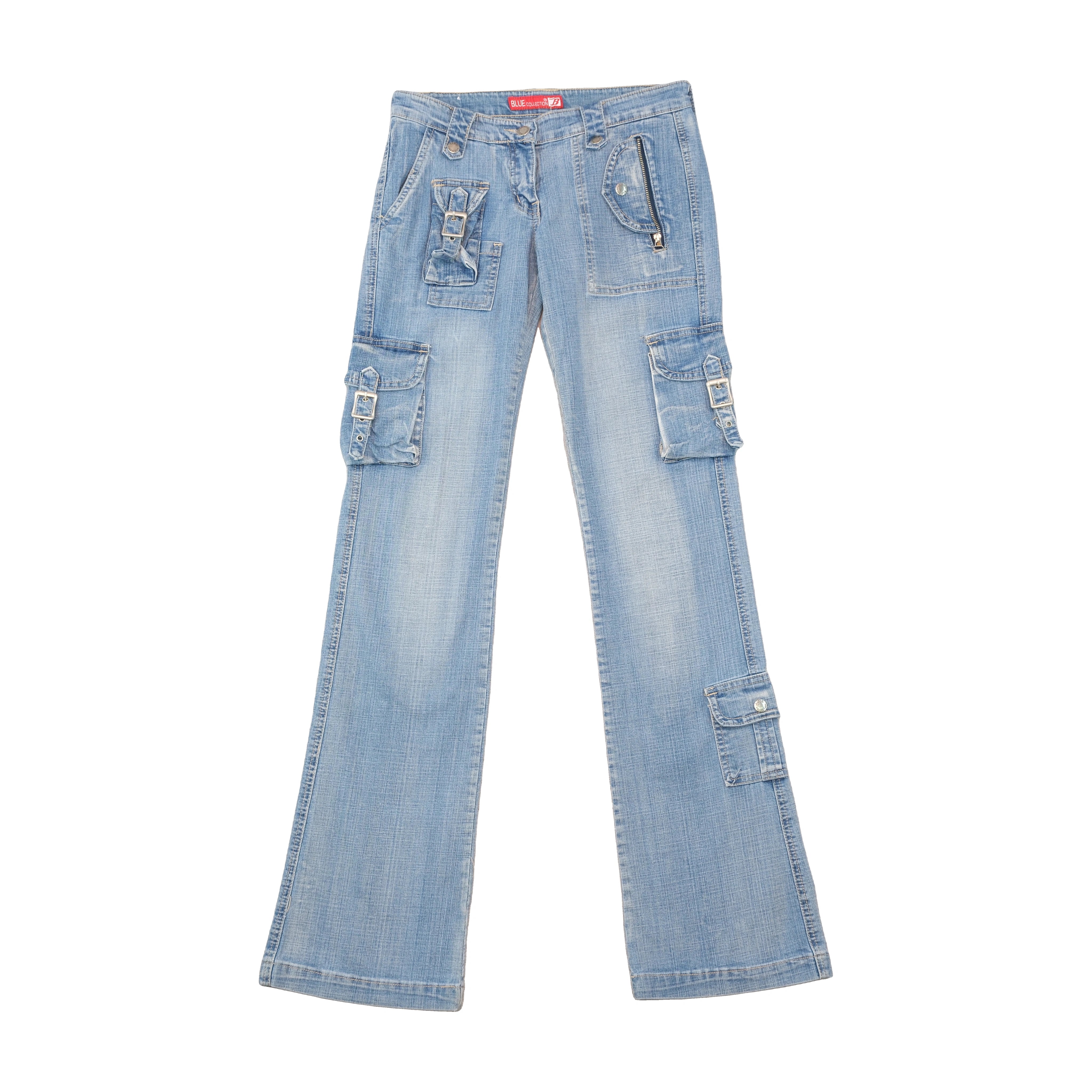 Blue Collection Distressed Cargo Flare Jeans (Repriced)