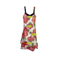 Floral Print Denim Trim Slip Dress