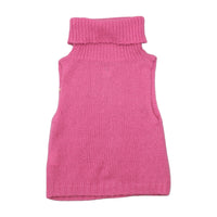 Miss Sixty Fuzzy Pink Mohair Turtleneck Sleeveless Sweater