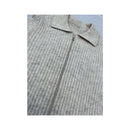 Rib Knit Zip-Up Collared Sweater