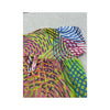 Vintage Abstract Neon Print Tie Neck Blouse
