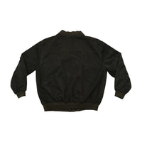 Vintage Olive Green Suede-Look Button Front Ribbed Jacket
