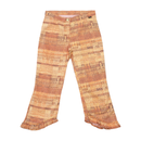 C.Ria Abstract Print Ruffle Hem Cropped Pants