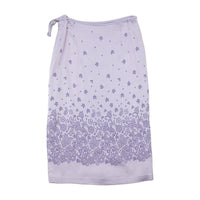 Y2K Lavender Paisley Floral Tie Waist Midi Skirt