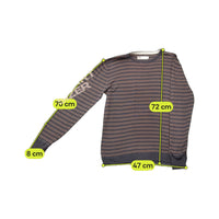 Camisola de malha de gola Redonda Levi's às riscas castanhas e pretas
