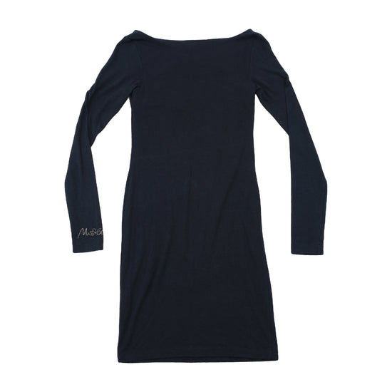 Miss Sixty Collection Rhinestone Script Long Sleeve Bodycon Dress