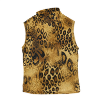 Leopard Print Mock Neck Sleeveless Fleece