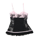 Yamamay Pink & Black Lace Trim Babydoll Chemise Nightdress