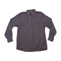 Vintage Gray Plaid Cotton Button Up Shirt