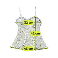 Pretty Sequin Lace-Up Corset Tank Top