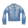 Diesel Distressed Light Wash Button-Up Denim Jacket
