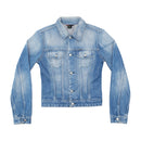 Diesel Distressed Light Wash Button-Up Denim Jacket