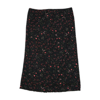 Vintage Black Ditsy Floral Midi Skirt