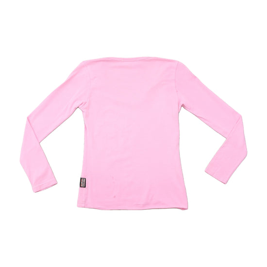 RAMS23 Glitter Graphic Long Sleeve V-Neck T-Shirt