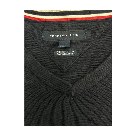 Tommy Hilfiger Navy V-Neck Cotton Sweater