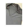 Bibiko Glitter Trim Bell Sleeve V-Neck Blouse