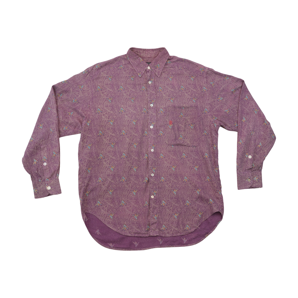 Camisa Massimo Vannucci vintage com estampado Paisley e de Aves